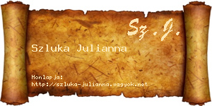 Szluka Julianna névjegykártya